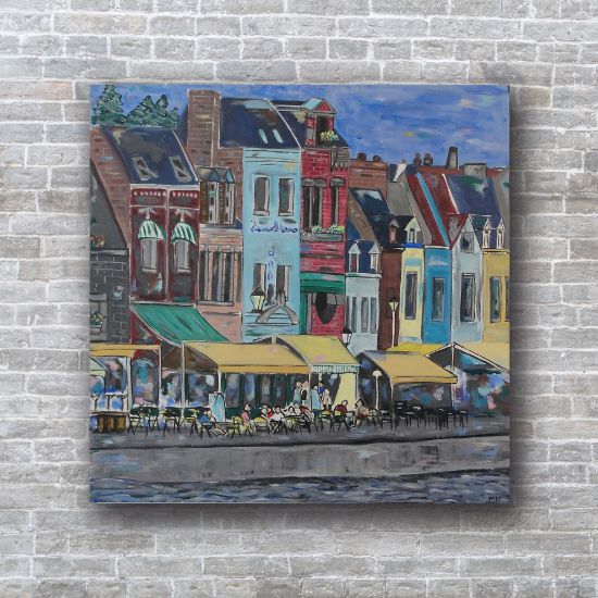 Picture of Original Acrylic Painting, Print on Canvas, 'Feeling France', 24" x 24" x .75"