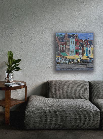 Picture of 'Feeling France', Original Acrylic Painting / Print on Canvas, 24" x 24" x .75"