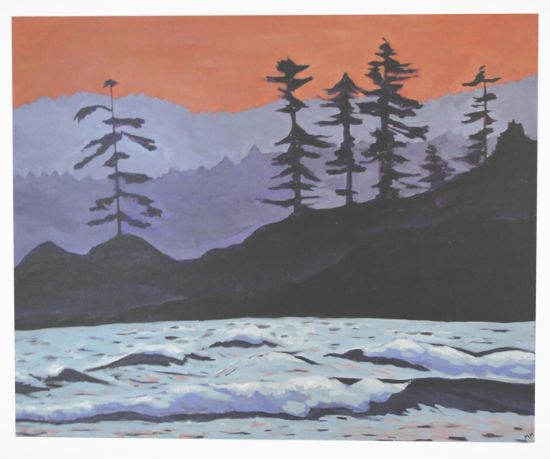Picture of 'PNW Blues',  Original Acrylic Painting / Print on Canvas, 30" x 24" x .75"