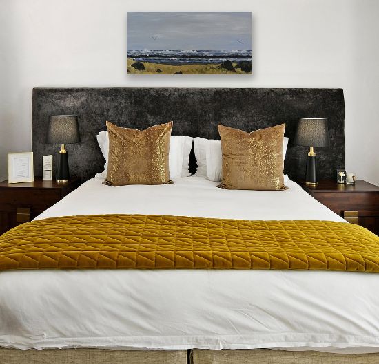 Picture of Original Acrylic Painting, Print on Canvas, 'Long Beach Days', 24" x 12" x .75"