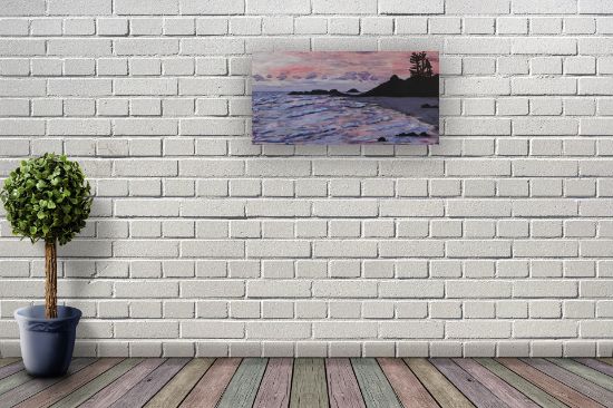 Picture of 'Sunset Tide',  Print of Original Acrylic Painting on Canvas, 36" x 18" x .75"