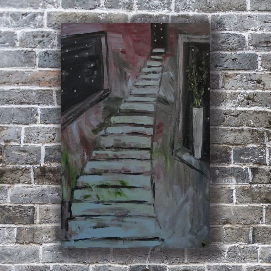 Picture of 'Stairs to the Stars', Original Acrylic Painting / Print on Canvas, 24" x 36" x .75"