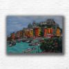 Picture of Original Acrylic Painting, Print on Canvas, 'Colors of Portovenere', 36" x 24" x .75"