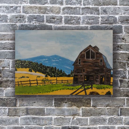 Picture of 'Bettas Barn',  Original Acrylic Painting / Print on Canvas,  36" x 24" x .75"