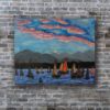 Picture of 'Sailboats at Sunset',  Print on Canvas, 36" x 29" x .75"